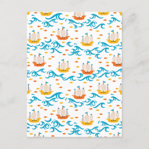 Cartão Postal Aventura Oceânica: Velejadores Amarelos e Vermelho