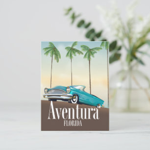 Cartão Postal Aventura, poster de viagens de carro retrô da Fl