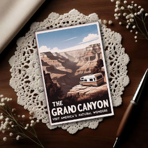 Cartão Postal Aventura Retro do Grand Canyon