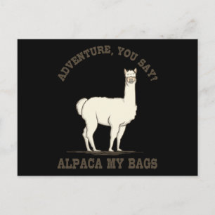 Cartão Postal AVENTURA VOCÊ DIZ ALPACA MINHAS MALAS Caminhada Di