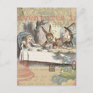 Cartão Postal Aventuras de Alice no País das Maravilhas - Chá Ma