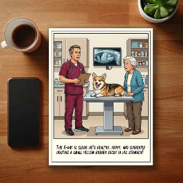 Cartão Postal Aventuras de ER Veterinário Cartoon