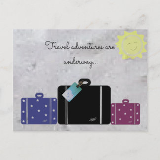 Cartão Postal Aventuras de Viagem com Malas