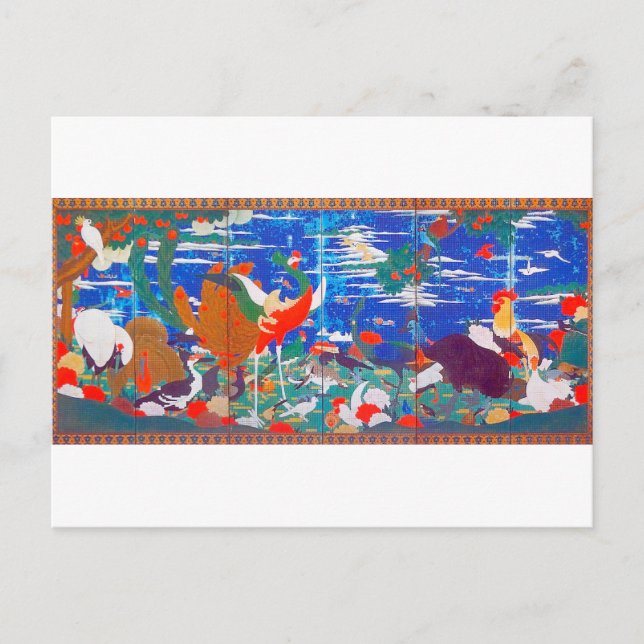 Cartão Postal Aves, Animais e Plantas Flores (Esquerda) Jacuchu (Frente)