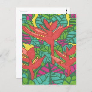 Cartão Postal Aves da Selva Tropical do Paraíso