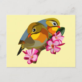 CARTÃO POSTAL AVES DE LEIOTRÓTIX COM PELO VERMELHO