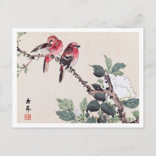 Cartão Postal Aves e Flores, Imao Keinen