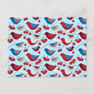 Cartão Postal Aves e maçãs de inverno