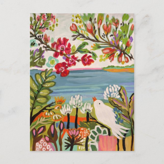 Cartão Postal Aves no Jardim (Frente)