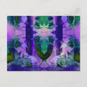Cartão Postal Aves rosa, Ciclo Rosa Violeta Abstrato