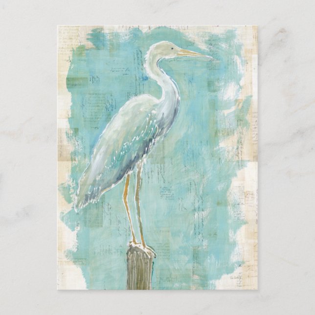 Cartão Postal Aves Tropicais | Egret Estático (Frente)