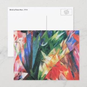 Cartão Postal Aves (Vogel) por Franz Marc, Vintage Cubism Art