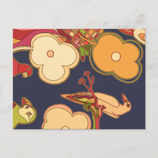 Cartão Postal Aves Whimsical