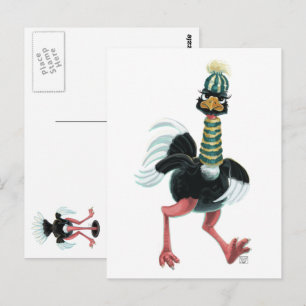 Cartão Postal Avestruz Ártico em Fuga