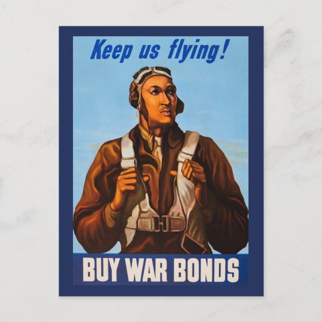 Cartão Postal Aviadores Afro-Americanos Pilotos de Caça da Segun (Frente)