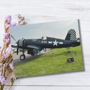 Cartão Postal Avião Antigo FG-1D Corsair Aniversário da Aviação