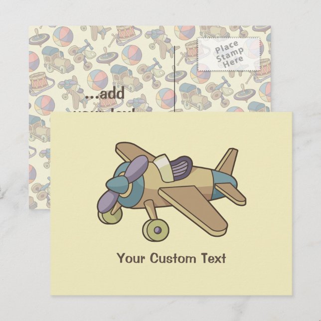 Cartão Postal Avião Brinquedo (Frente/Verso)