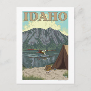 Cartão Postal Avião Bush e Pesca - Idaho