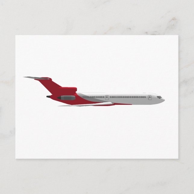 Cartão Postal Avião comercial a jato: modelo 3D: (Frente)