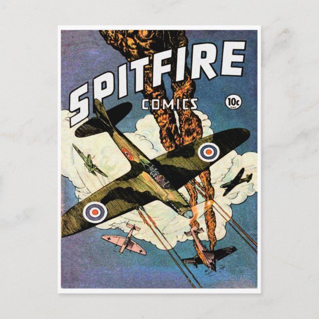Cartão Postal Avião de Combate Spitfire - Segunda Guerra Mundial (Frente)