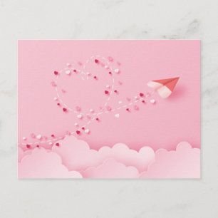 Cartão Postal Avião de papel recortado