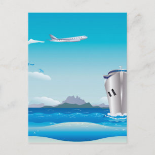 Cartão Postal Avião e navio 2