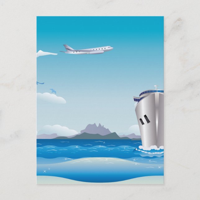 Cartão Postal Avião e navio 2 (Frente)