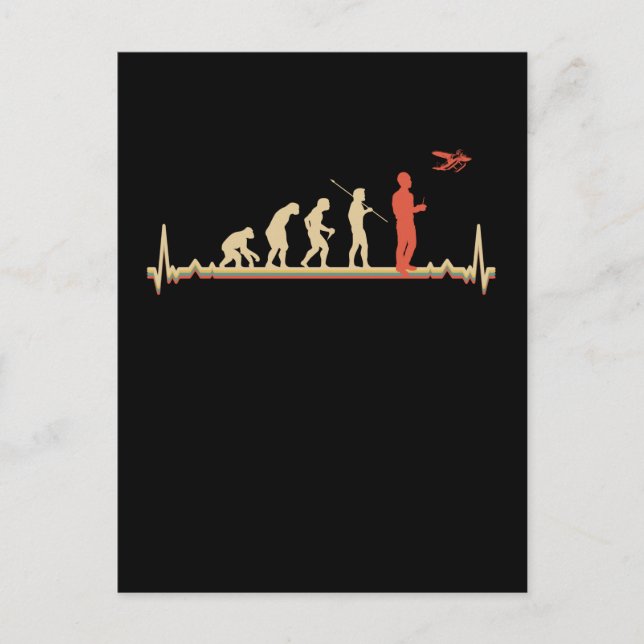 Cartão Postal Avião Modelo Retro Evolução do Piloto de Aeronave  (Frente)