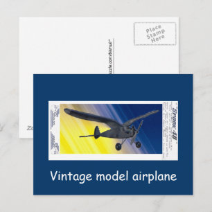 Cartão postal - Avião modelo Vintage - Spook