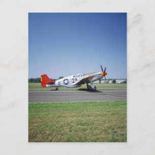 Cartão Postal avião P-51 C Tuskegee Red Tail na CAF Air