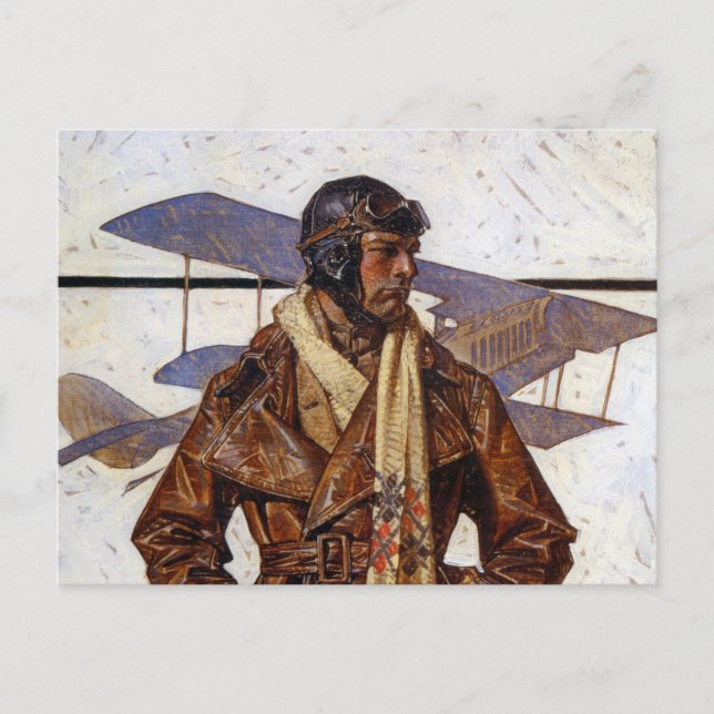 Cartão Postal Aviator, 1917, por Joseph Christian Leyendecker (Frente)