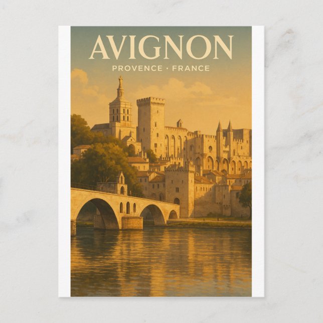 Cartão Postal Avinhão Provença França viagem (Frente)