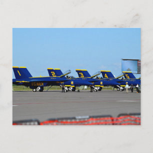 Cartão Postal Aviões da Marinha dos EUA Blue Angels alinhados no
