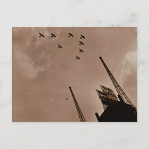 Cartão Postal Aviões marinhos Voam Sobre Park Central Hotel WII