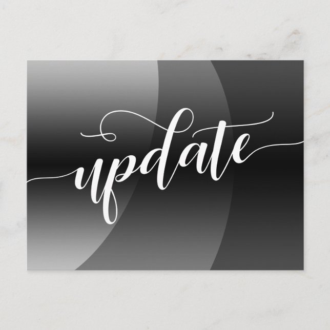Cartão Postal Aviso de Atualização de Casamento Adiado para Curv (Frente)