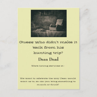 Cartão Postal Aviso de serviço fúnebre