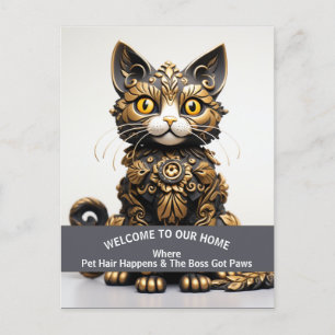 Cartão Postal Aviso engraçado de casa amiga de animais de estima