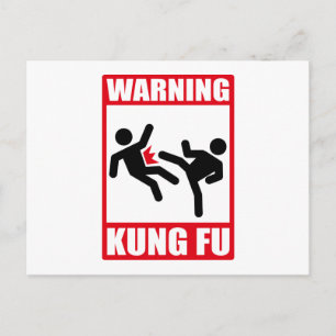 Cartão Postal aviso kung fu