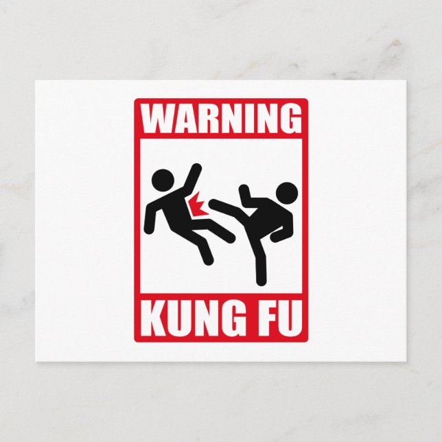 Cartão Postal aviso kung fu (Frente)