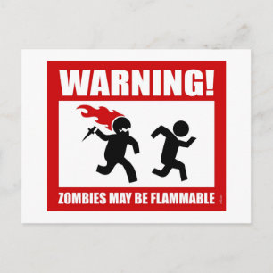 Cartão Postal Aviso! Os Zombies Podem Ser Cartão-Postal Inflam