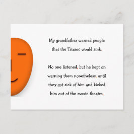 Cartão Postal Avô Avisou Piada de Humor Engraçado Titanic