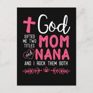 Cartão Postal Avó Cristã Religiosa Nana e Mãe