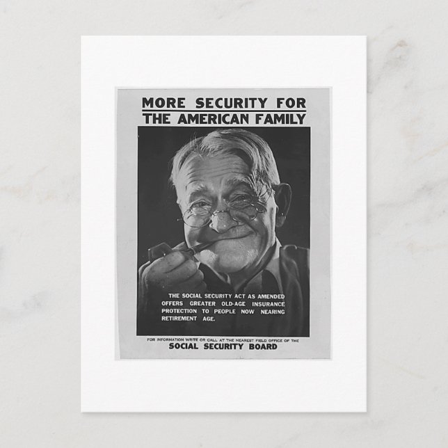 Cartão Postal Avô da Segurança Social, 1930 - Personalizado (Frente)