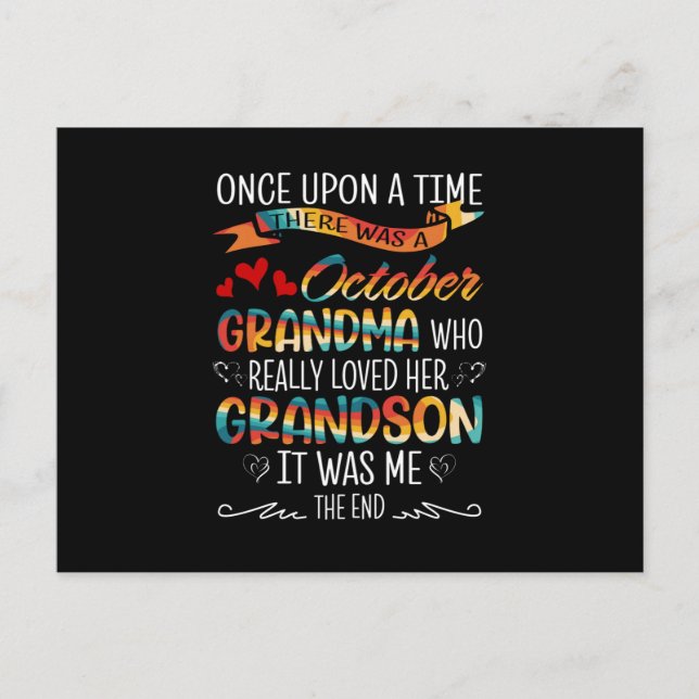 Cartão Postal Avó de Outubro Que Realmente Amava Seus Netos (Frente)