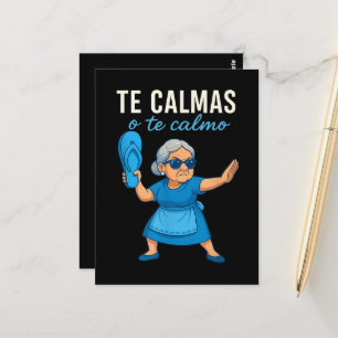 Cartão Postal Avó Espanhola Mexicana Engraçada