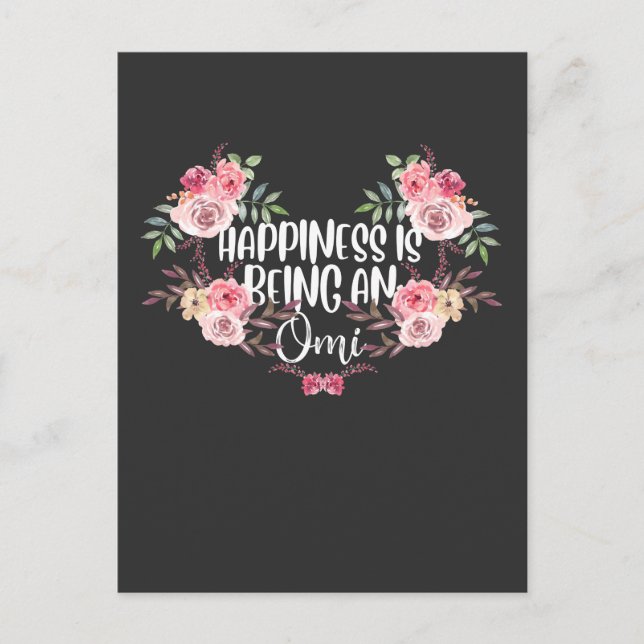 Cartão Postal Avó Família Felicidade Omi Vovó Flor (Frente)