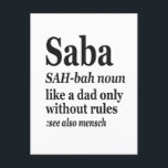 Cartão Postal Avô Hebraico Saba Definição Gif Judaico Hanukkah<br><div class="desc">Camisa de Definição Engraçada de Hanukkah Saba</div>