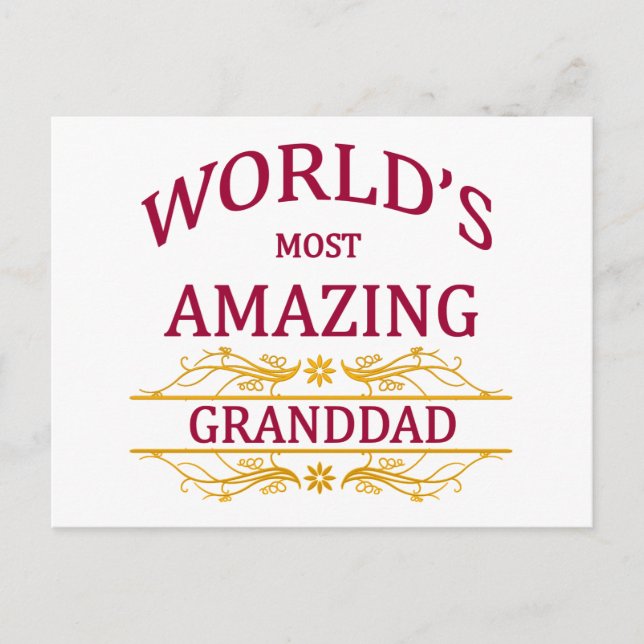 Cartão Postal Avô incrível (Frente)