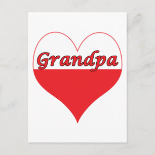 Cartão Postal Avô Polonês Heart