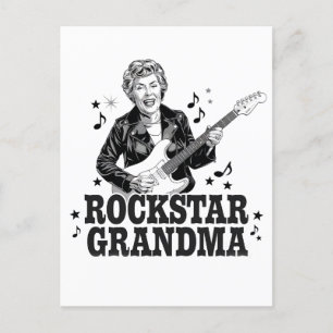 Cartão Postal Avó Rockstar – Design de Música Retro e Divertido